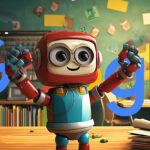 Google Robot Cheering Classroom