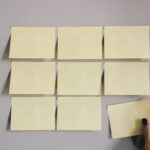 Sticky notes helping a content marketer determine content pillars