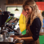 Woman Coffee Google Logo