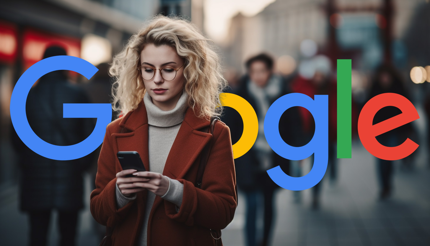 Woman Phone Street Google Logo