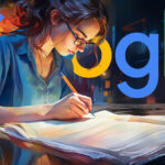 Woman Taking Notes Google Logo