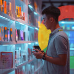 Man In Cell Phone Store Google Logo