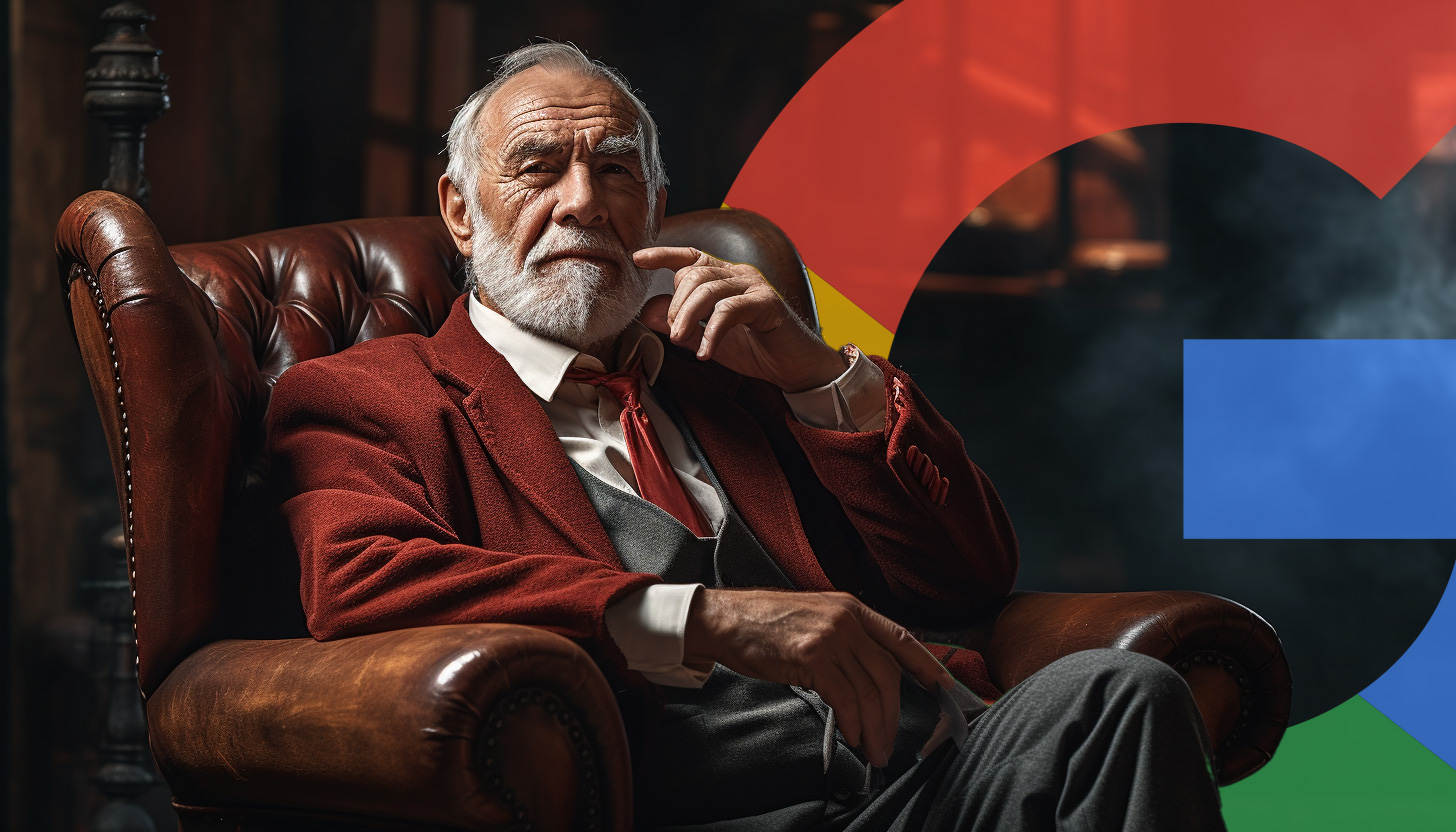 Man Pondering Google Logo