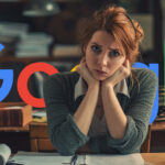 Upset Female Writer Google Logo