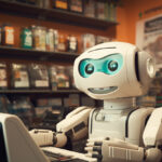 White Robot Cashier