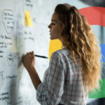 Woman Whiteboard Google Logo