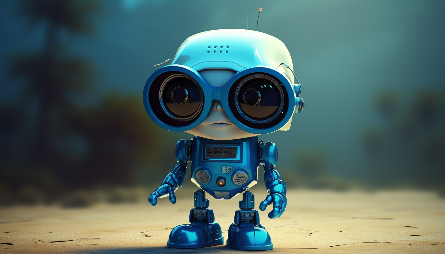 Bing Blue Robot Big Glasses