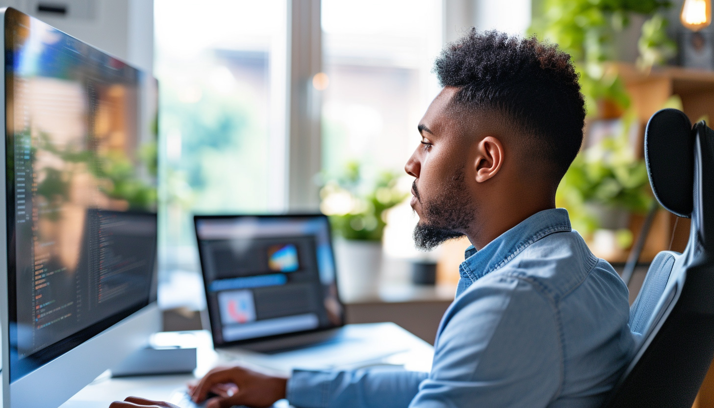 Man Working At Computer