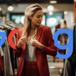 Woman Trying On Clothing Google Logo