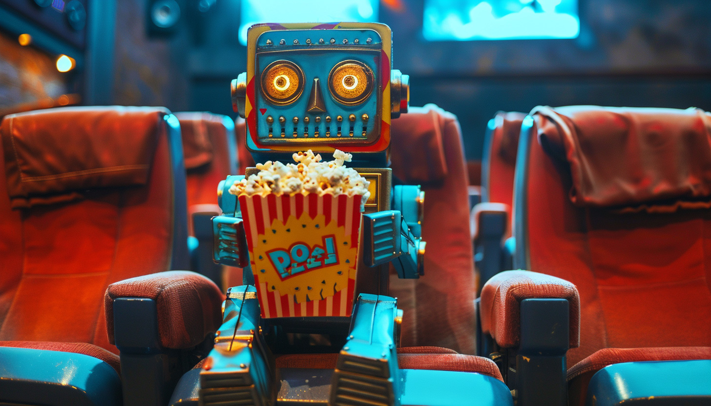 Google Robot Movie Theater Popcorn