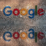 Google logo inside the Google Indonesia office in Jakarta