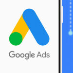 Smart phone with the Google Ads logo is a service and program of the company Google.