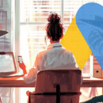 Google Ads Woman Messaging Desk