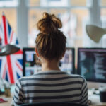 Woman Uk Desk Computer