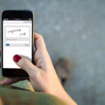 Woman walking smartphone captcha