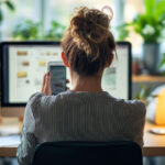 Woman Phone Agency Desk